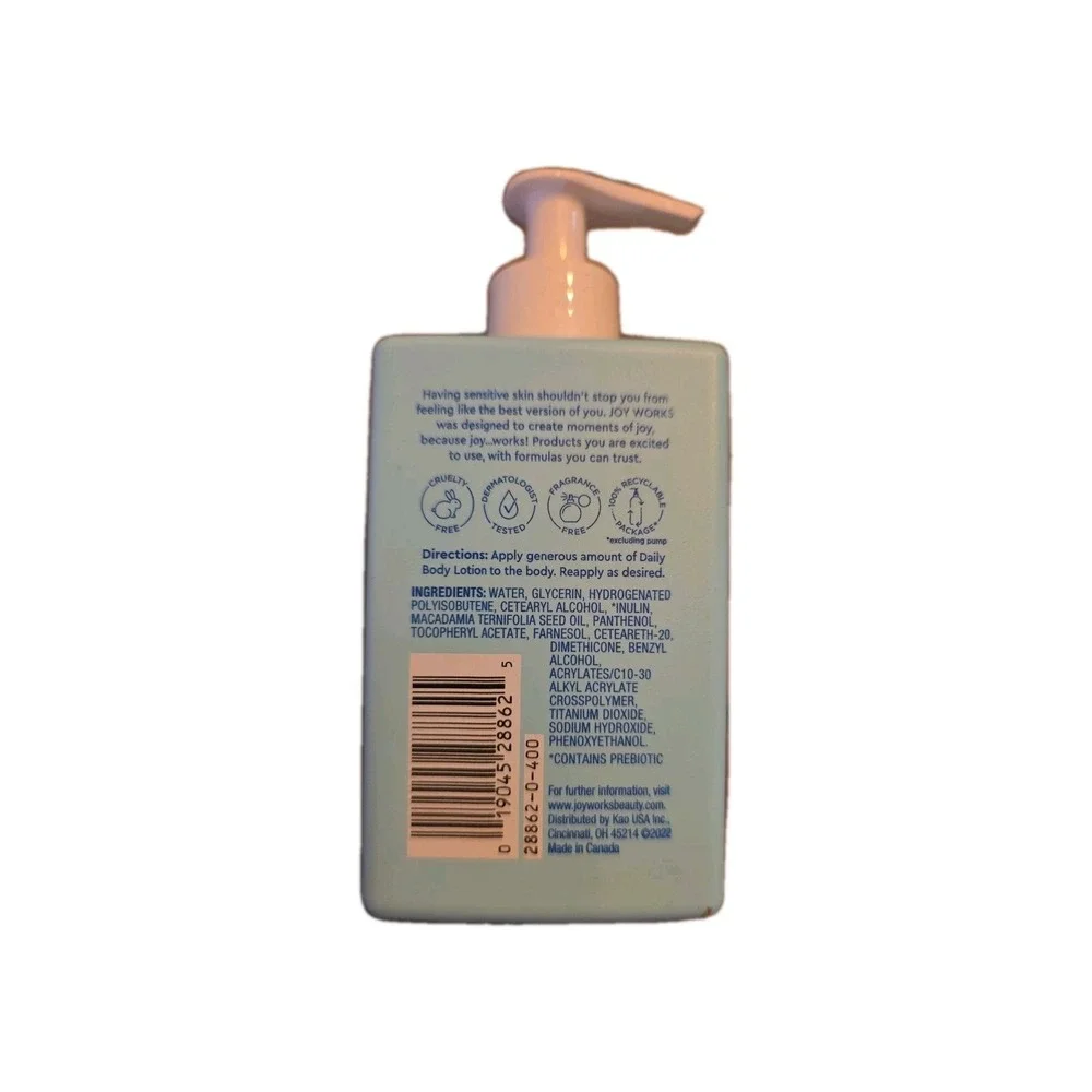 (Pack Of 3) Joy Works Sensitive Skin Daily Body Lotion Fragrance Free Prebiotic - Picture 3 of 4